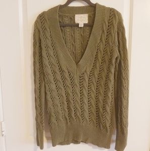 Army green knit sweater